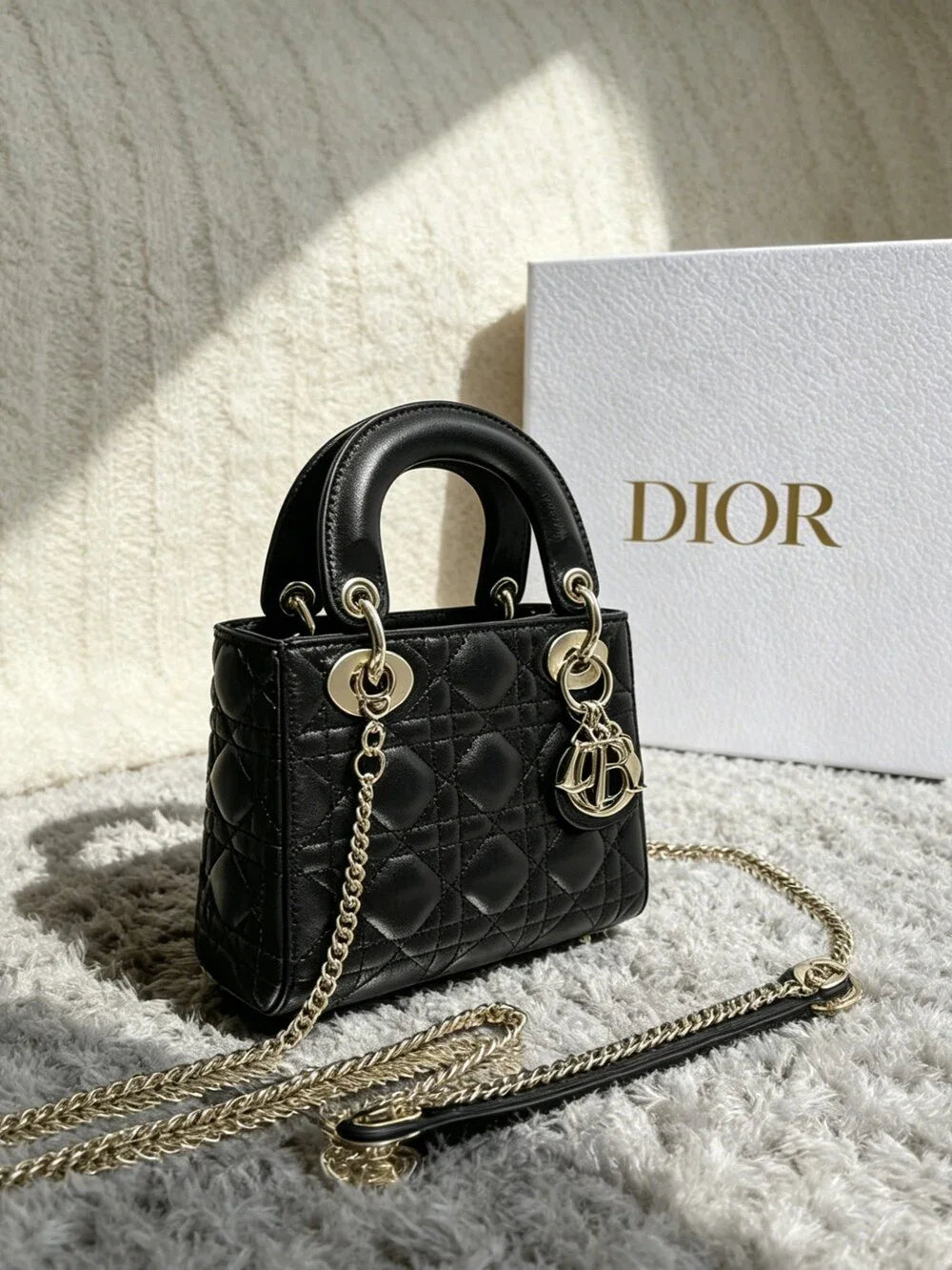 Mini Lady Dior Bag Black Cannage Lambskin